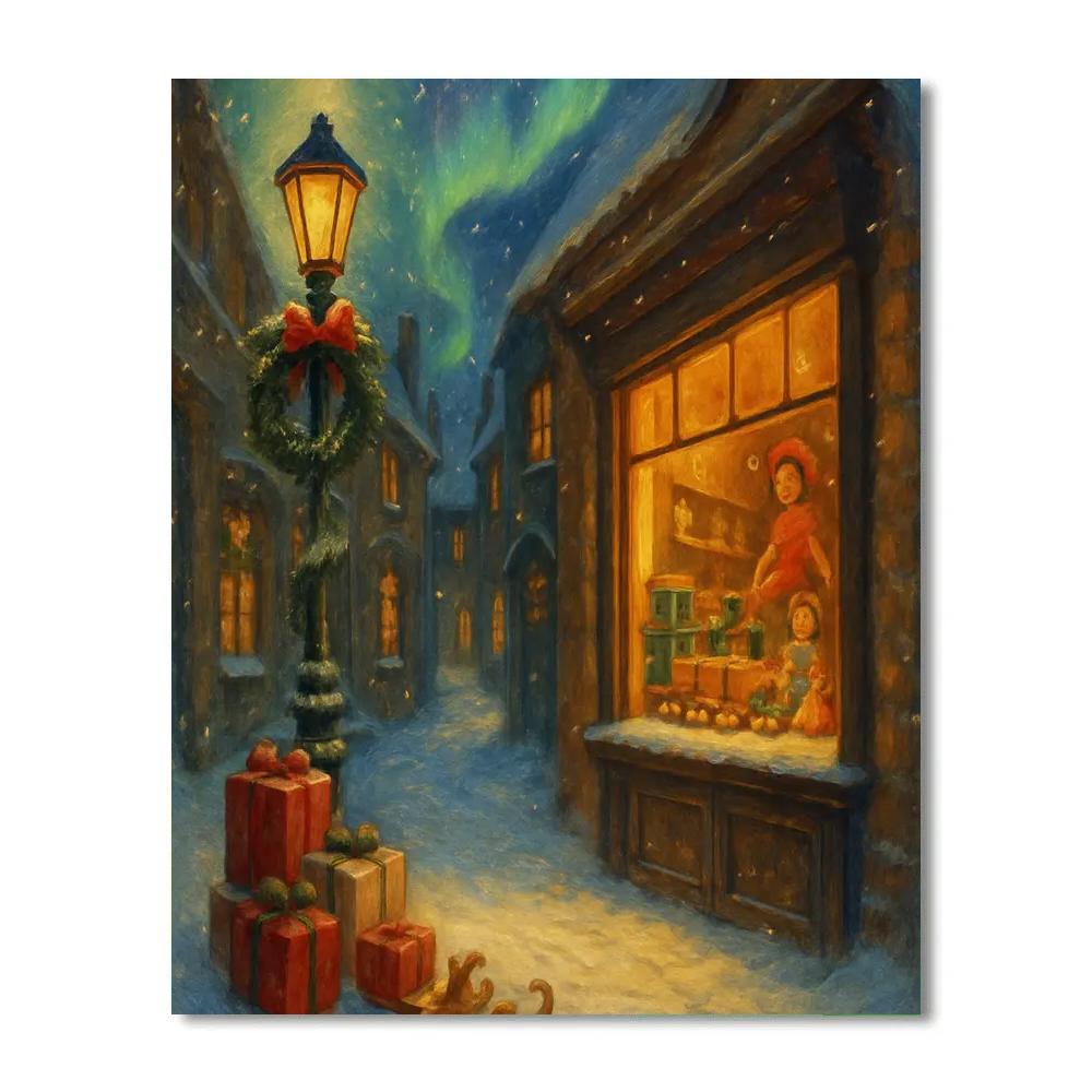 Aurora Over The Toymaker Alley Painting by numbers kit