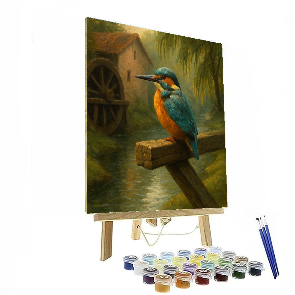 Kingfisher At The Quiet Millstream paint by numbers