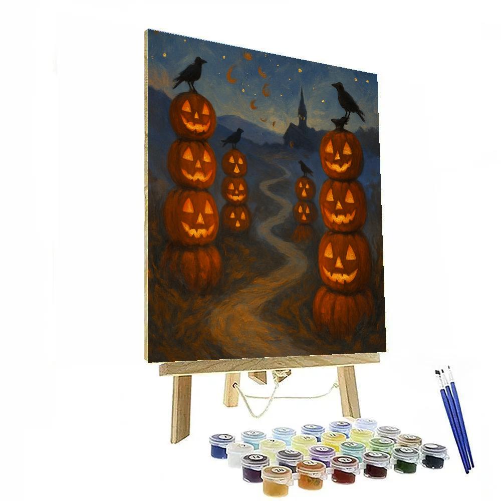 Jack O Lantern Stacks On The Winding Hill Path DIY paint by numbers