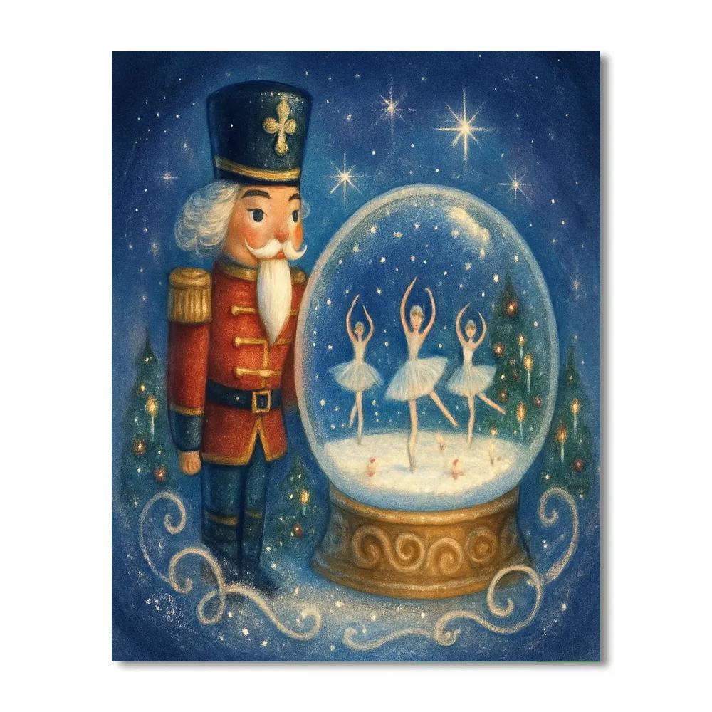 Nutcracker Ballet Snow Globe Scene Painting by numbers kit