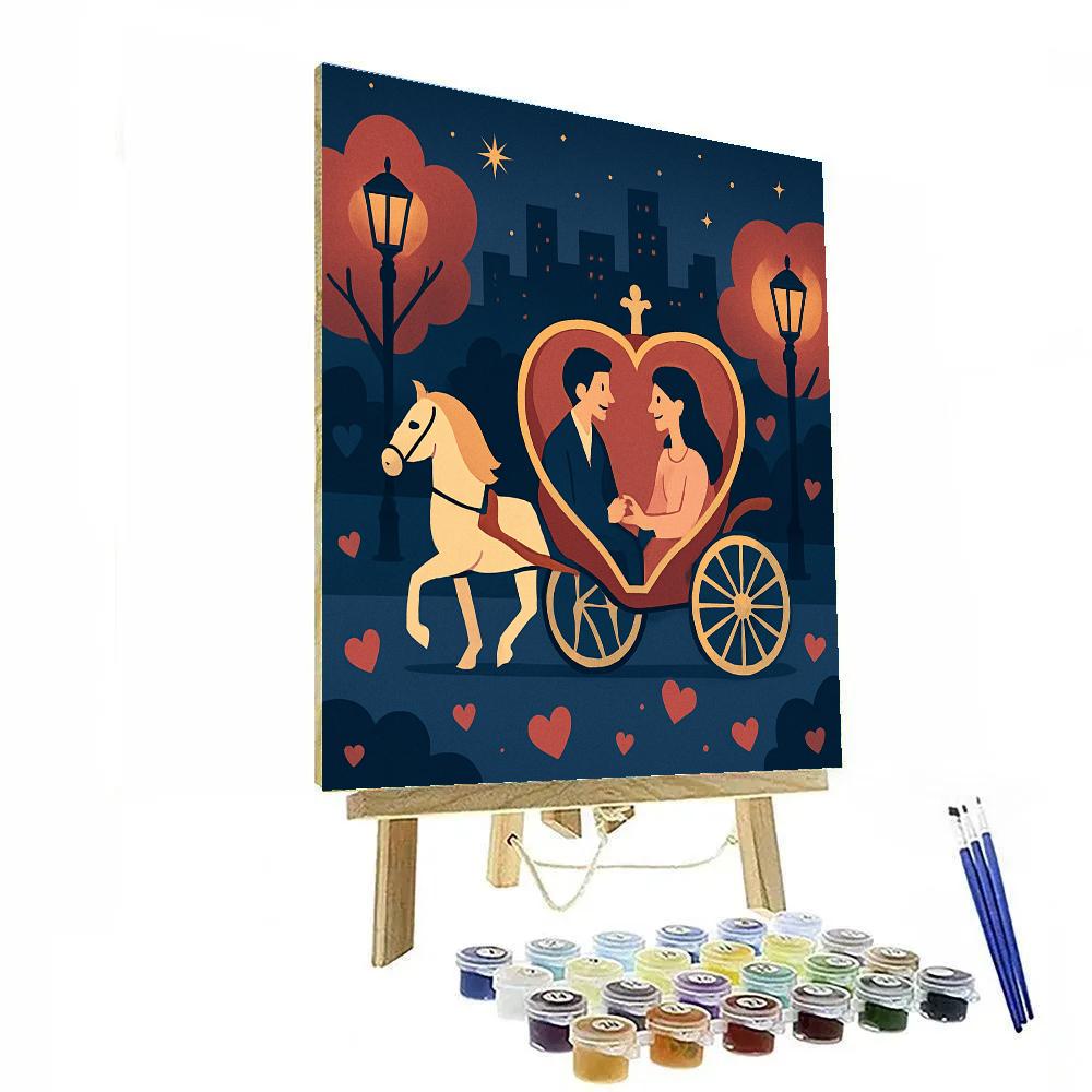 Starlit Carriage Ride Valentines Day Escape paint by number