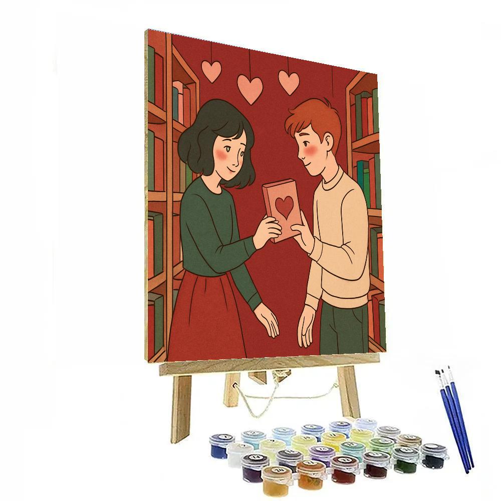 Quiet Library Aisle Valentines Day Whisper Paint by numbers kits