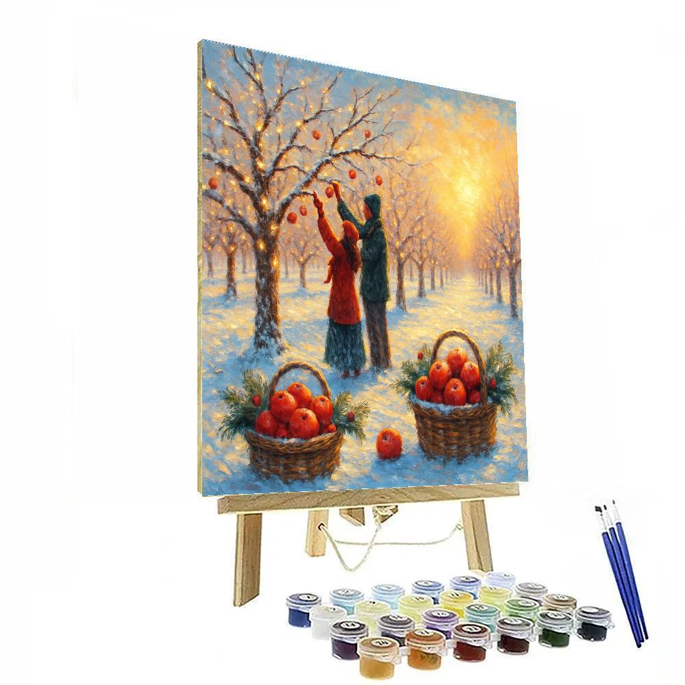 Golden Sunrise Over The Christmas Orchard Paint by numbers art