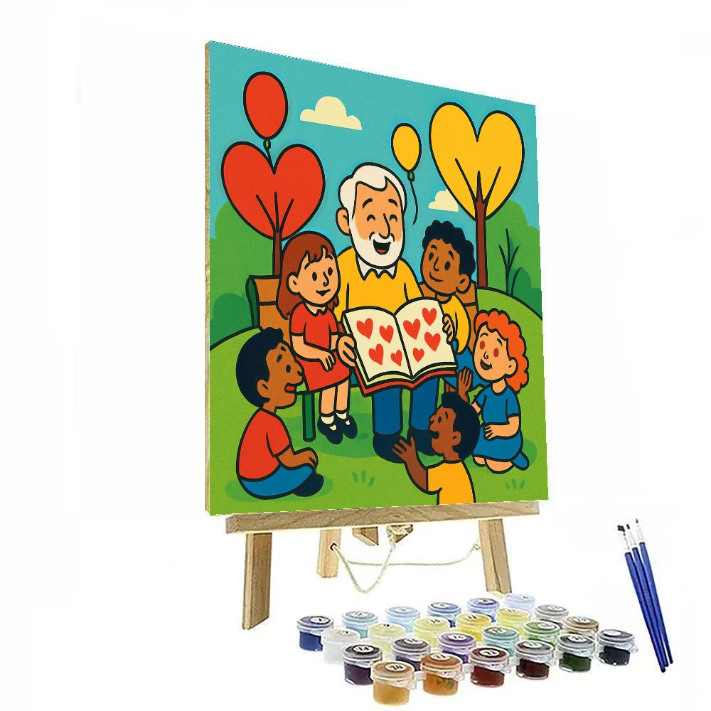Park Bench Storytime Valentines Day For Kids Paint by numbers kits