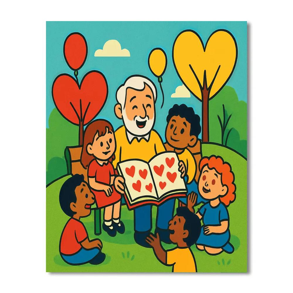 Park Bench Storytime Valentines Day For Kids Paint by numbers kits