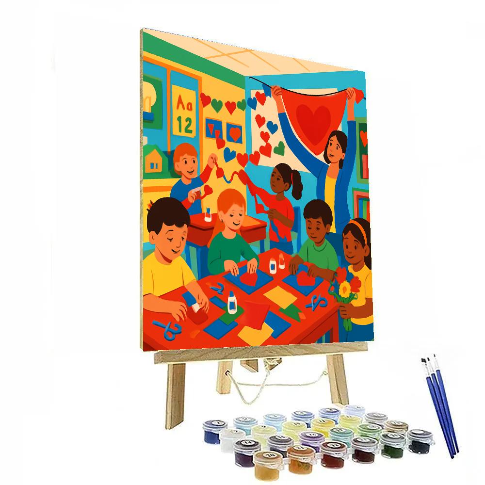 Valentines Day Classroom Craft Carnival paint by color