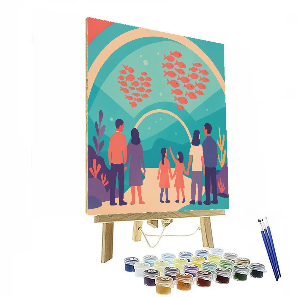 Valentines Day Aquarium Tunnel Of Hearts DIY paint by numbers