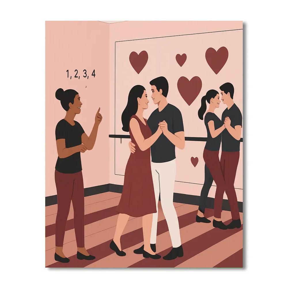 Valentines Day Dance Studio Rehearsal paint by numbers