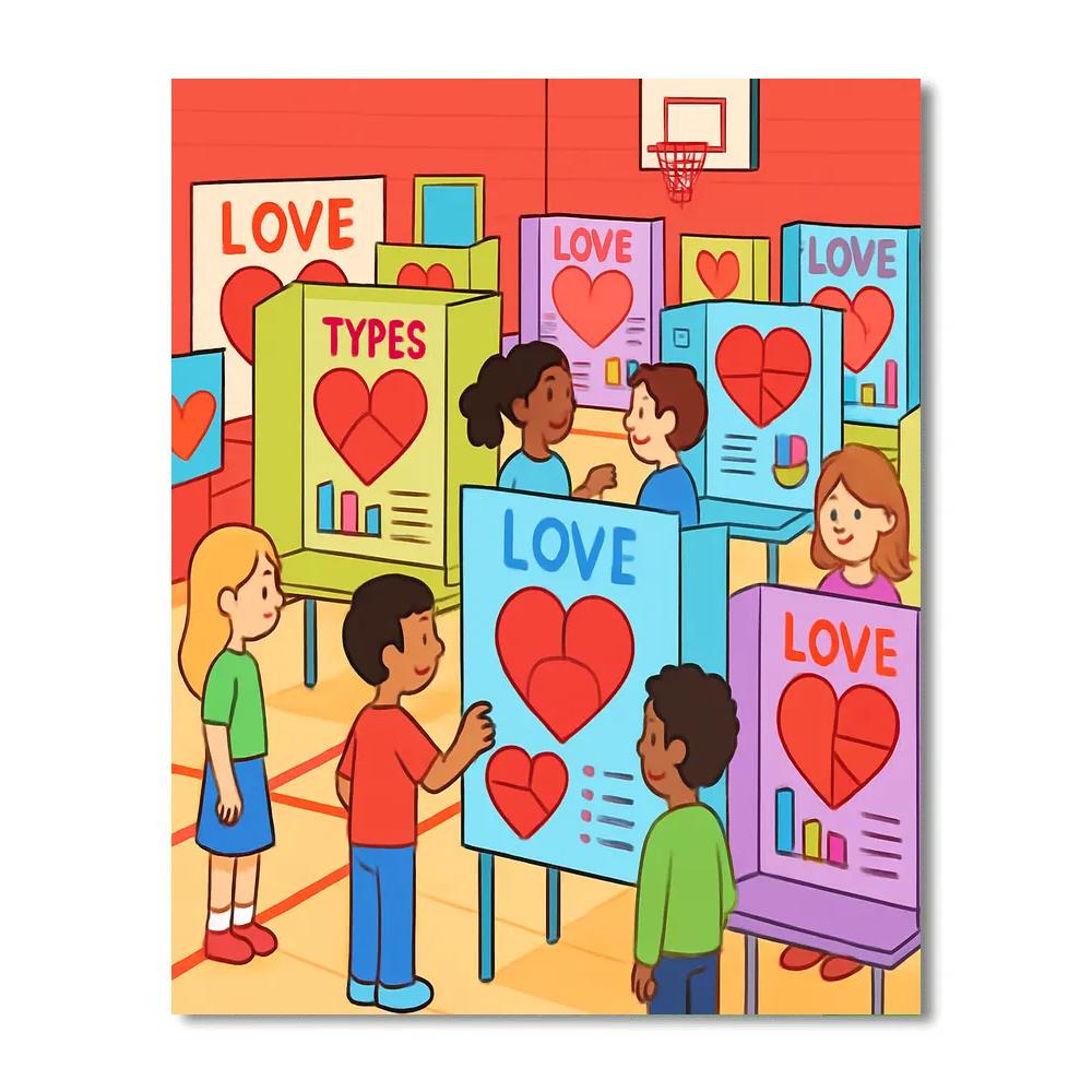 Valentines Day Science Fair Of Emotions paint by color