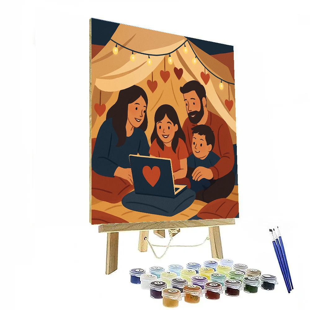 Valentines Day Indoor Fort Movie Marathon Painting by numbers kit