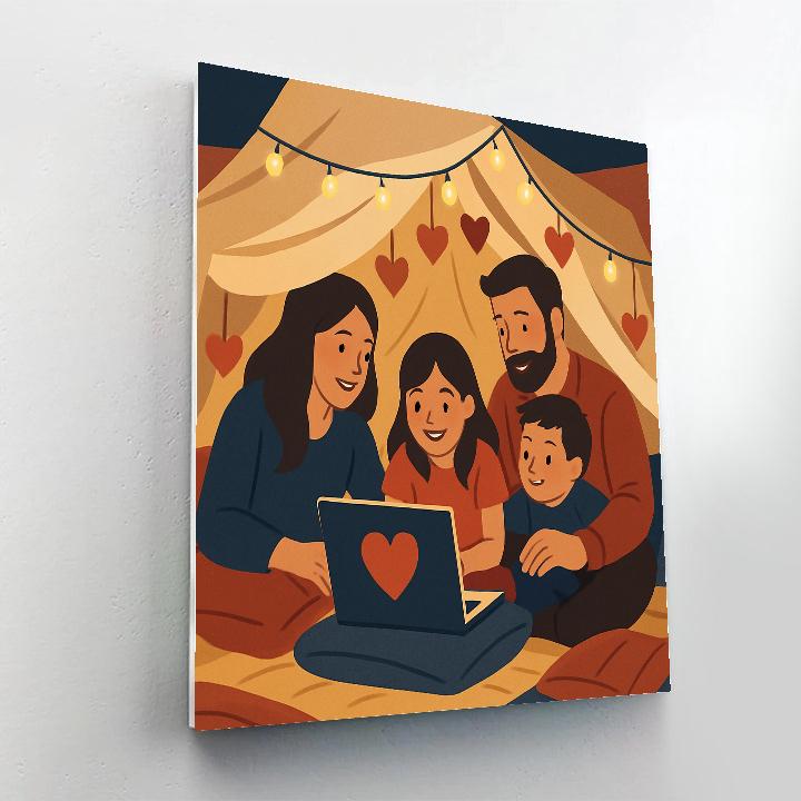 Valentines Day Indoor Fort Movie Marathon Painting by numbers kit