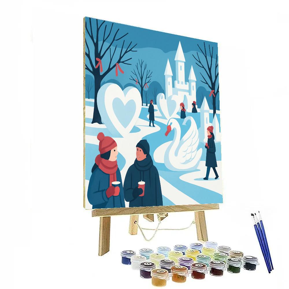 Valentines Day Snow Sculpture Park Painting by numbers kit