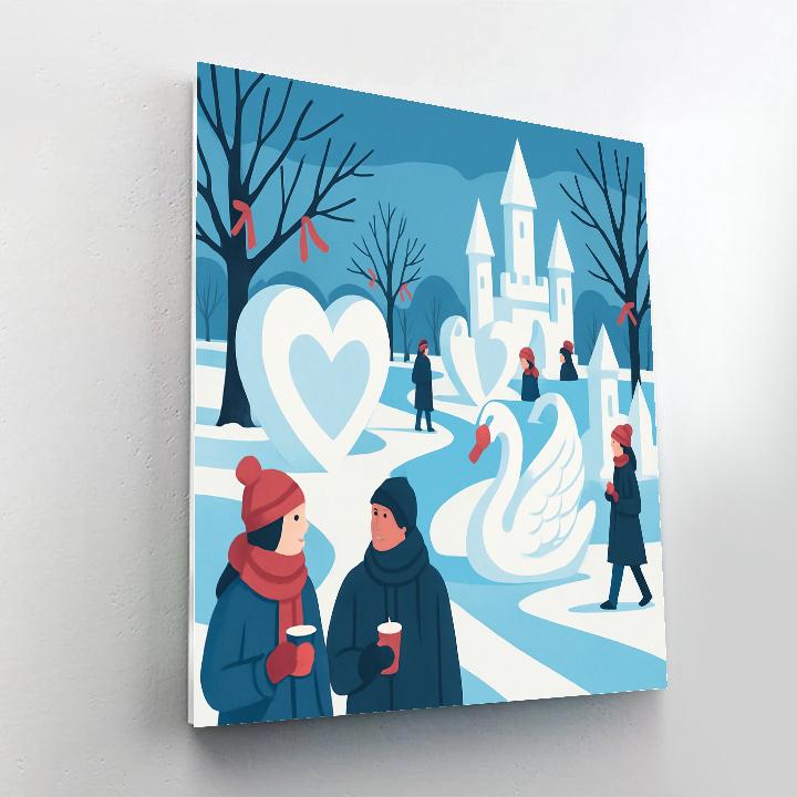 Valentines Day Snow Sculpture Park Painting by numbers kit