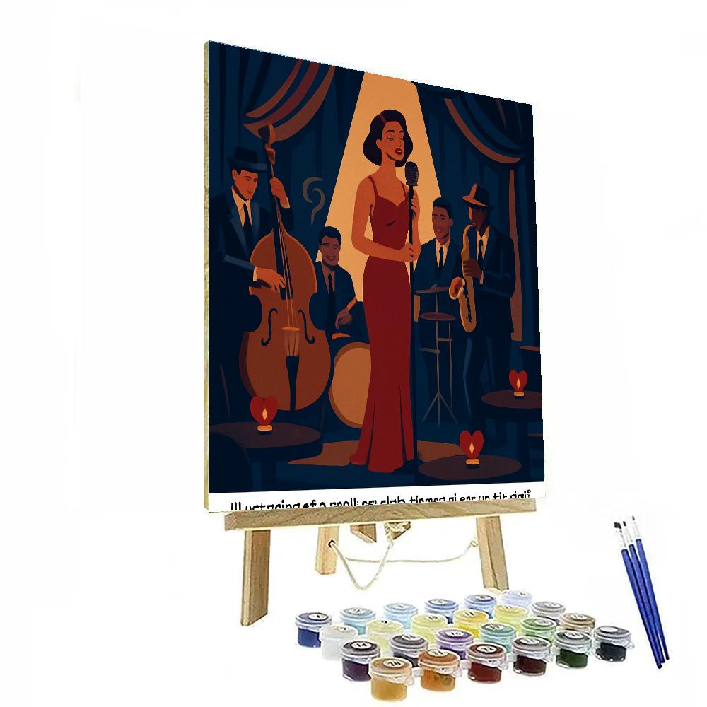 Valentines Day Jazz Club Candlelit Stage Paint by numbers art