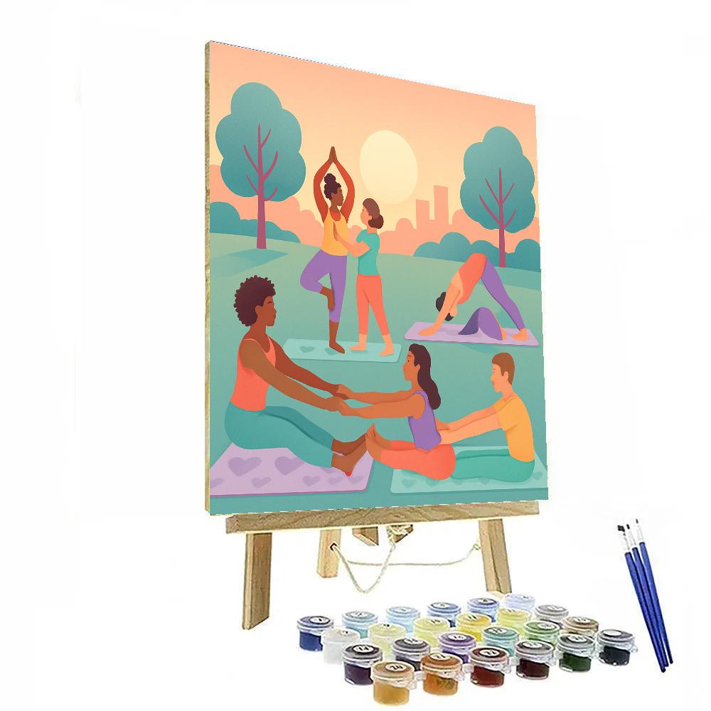 Valentines Day Yoga Park Sunrise Session paint by numbers