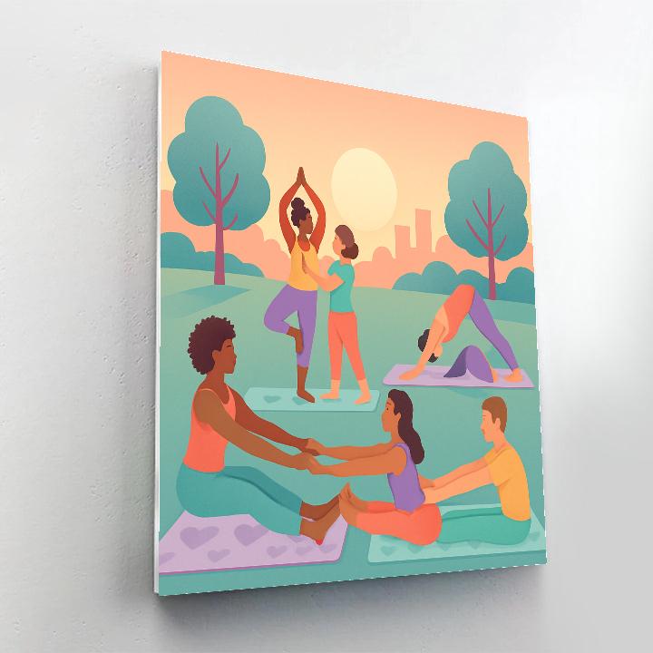 Valentines Day Yoga Park Sunrise Session paint by numbers