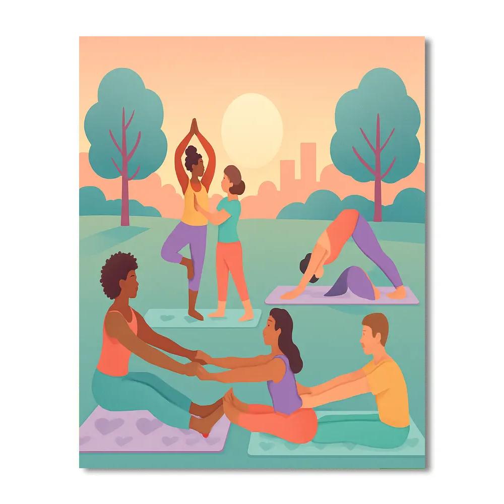 Valentines Day Yoga Park Sunrise Session paint by numbers