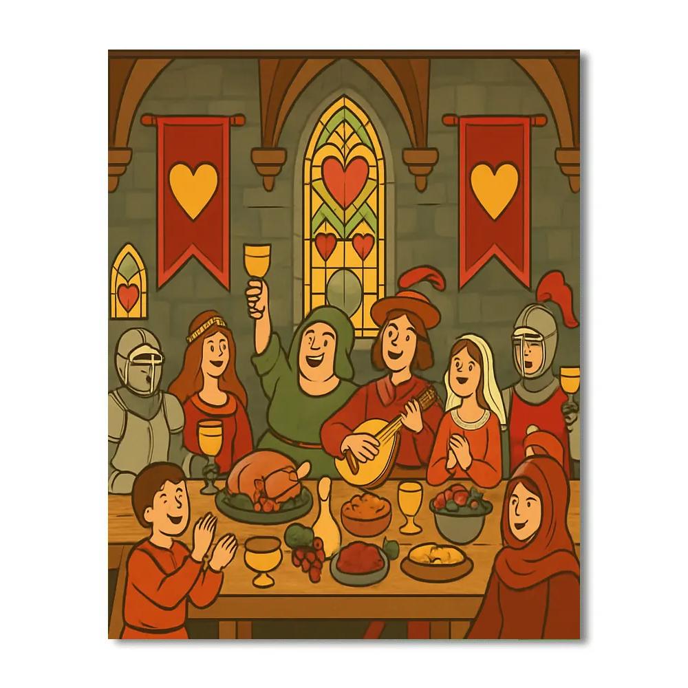 Valentines Day Castle Banquet For All Hearts Paint by numbers art