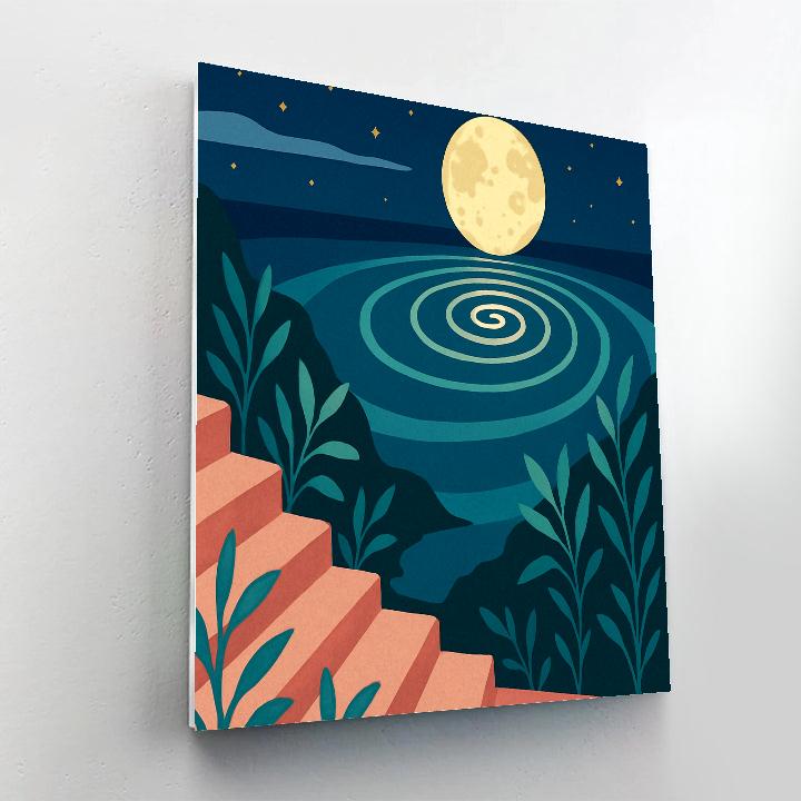 Tide Map Garden Beneath The Moon paint by number