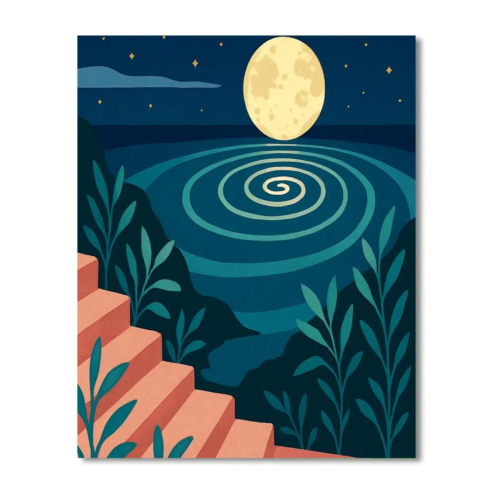 Tide Map Garden Beneath The Moon paint by number