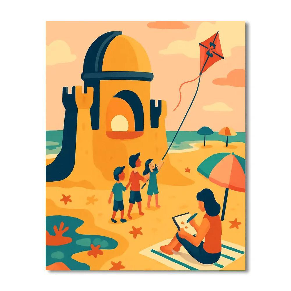 Sandcastle Observatory On The Beach At Dusk Paint by numbers kits