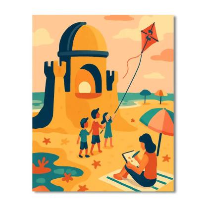 Sandcastle Observatory On The Beach At Dusk Paint by numbers kits