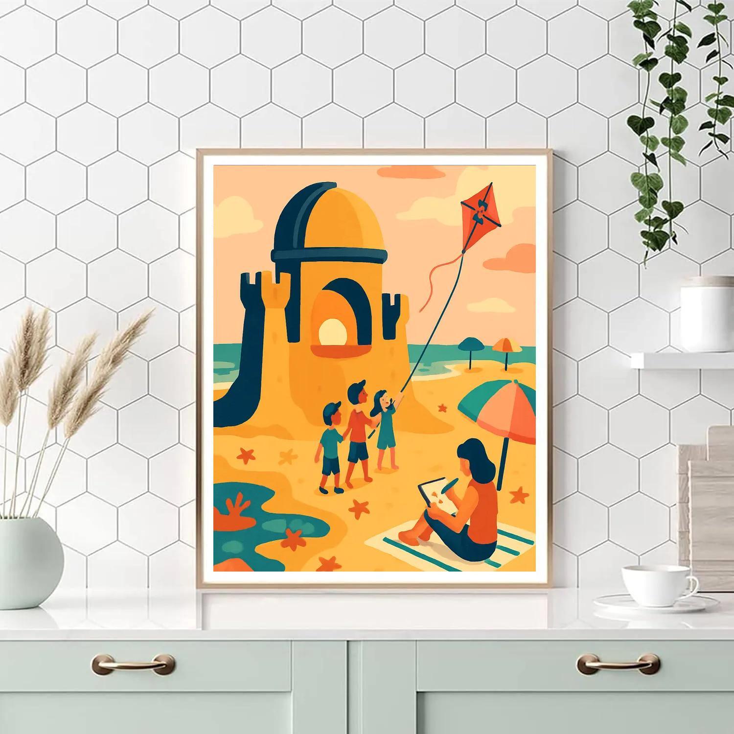 Sandcastle Observatory On The Beach At Dusk Paint by numbers kits