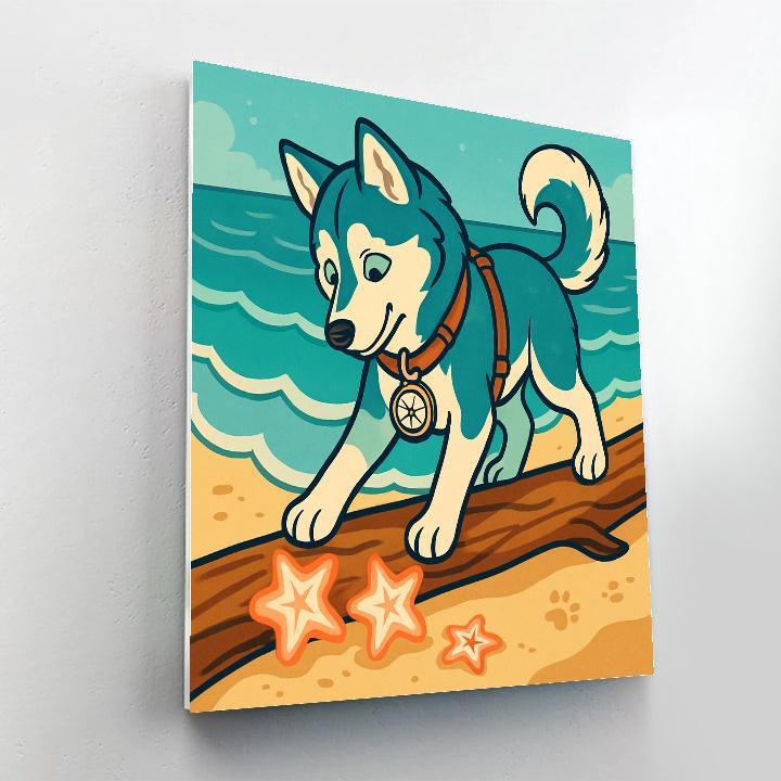 Tidal Compass Dog Expedition paint by color