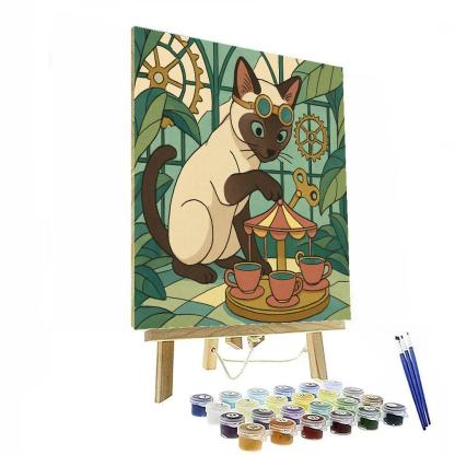 Clockwork Tea Garden Cat Adventure Painting by numbers kit