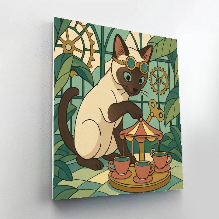 Clockwork Tea Garden Cat Adventure Painting by numbers kit