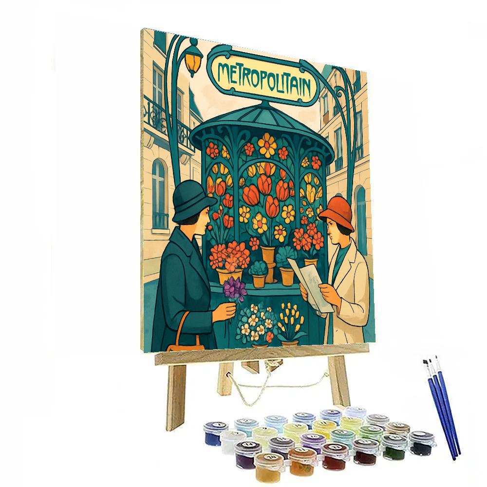 Paris Metro Bloom Poster paint by color