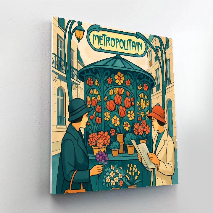 Paris Metro Bloom Poster paint by color