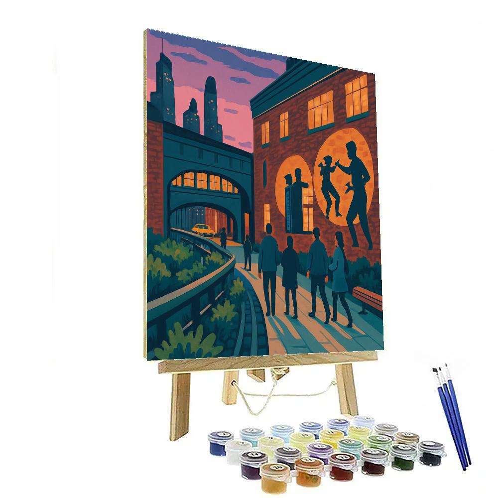Shadow Theater Over The High Line New York Numbered painting kits