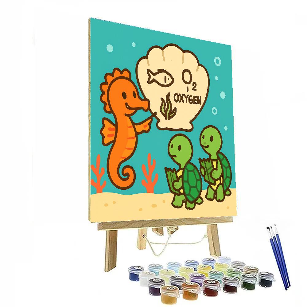 Coral Classroom With Captain Seahorse paint by color