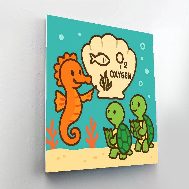 Coral Classroom With Captain Seahorse paint by color