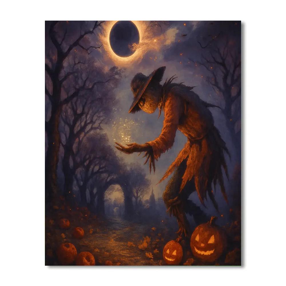 Harvest Eclipse Over The Hollow Orchard Paint by numbers art