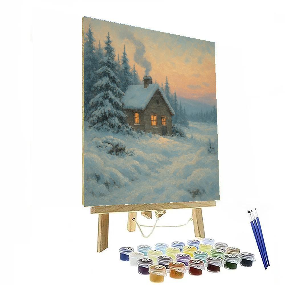 Cottage Hearthlight Under Peach Dusk Paint by numbers kits