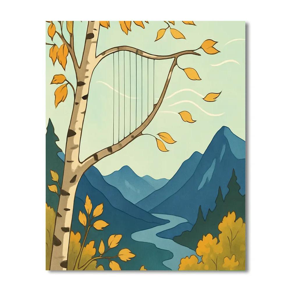 Wind Harp In The Canopy With Tree Paint by numbers art