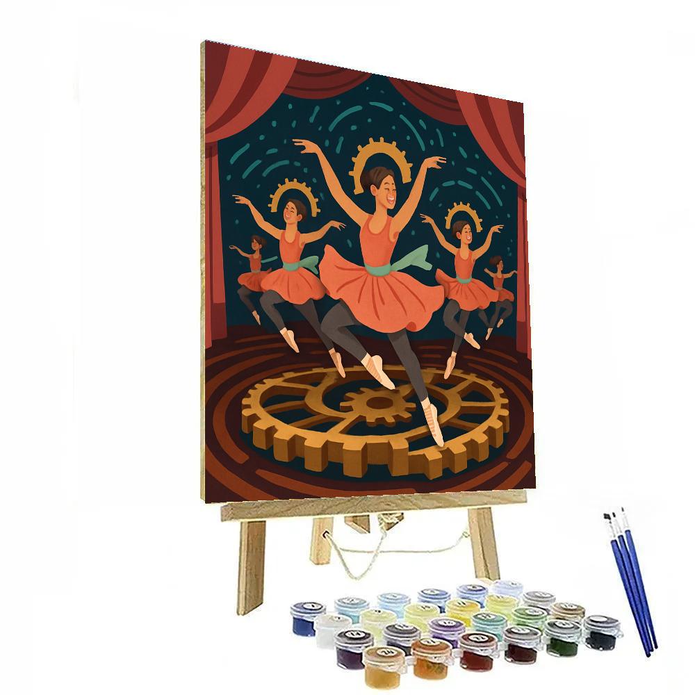 Clockwork Carousel With Ballet Ensemble Number painting