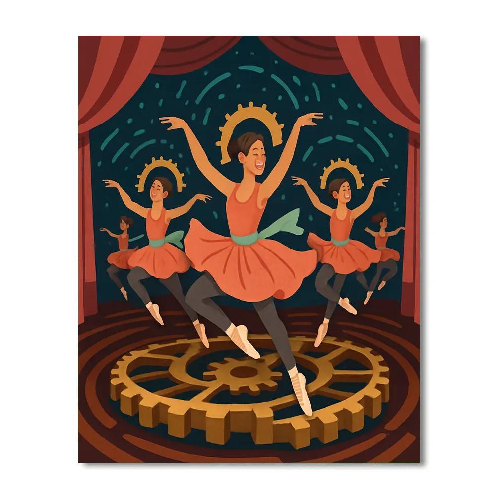 Clockwork Carousel With Ballet Ensemble Number painting