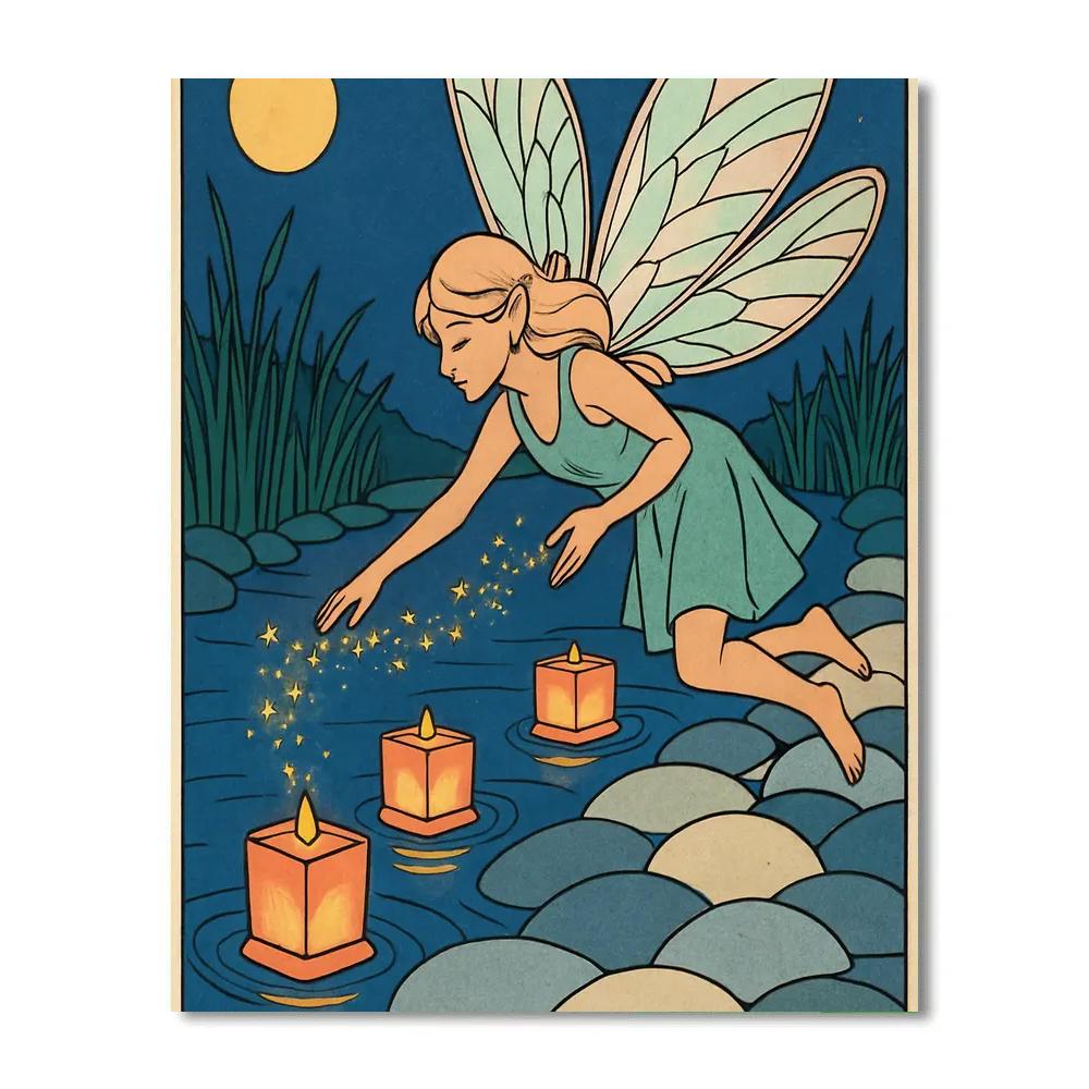 Riverstone Lanterns With Fairy Guide DIY paint by numbers