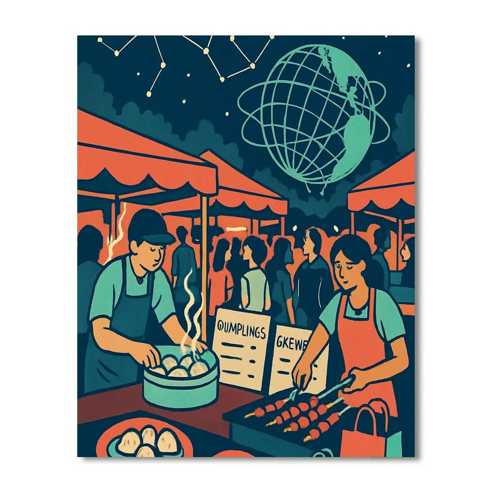 Night Market Constellations In New York DIY paint by numbers