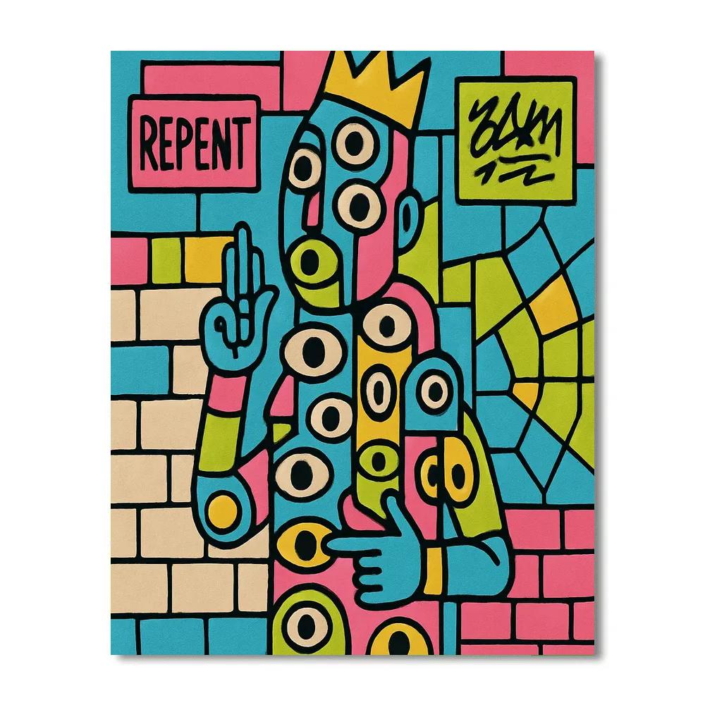 Subway Oracle In Basquiat Pulse Numbered painting kits