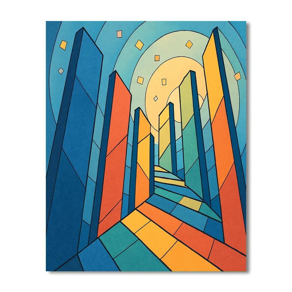 Cathedral Of Abstract Prism Panels paint by numbers
