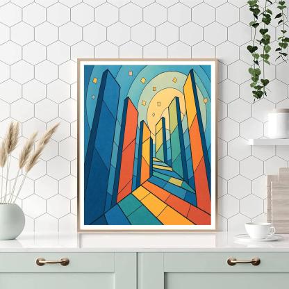 Cathedral Of Abstract Prism Panels paint by numbers