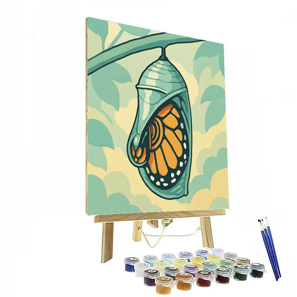 Clockwork Chrysalis Butterfly Metamorphosis Number painting