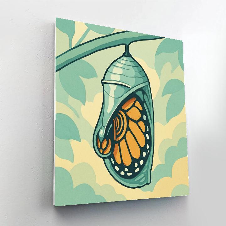 Clockwork Chrysalis Butterfly Metamorphosis Number painting