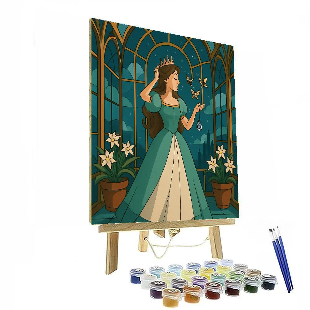 Clockwork Conservatory With Princess In Bloom Numbered painting kits
