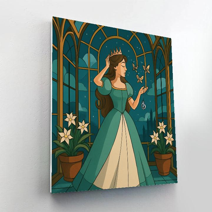 Clockwork Conservatory With Princess In Bloom Numbered painting kits