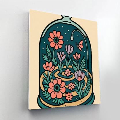 Terrarium Dream With Floral Constellations Numbered painting kits